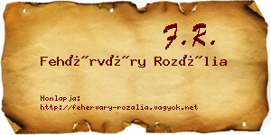 Fehérváry Rozália névjegykártya