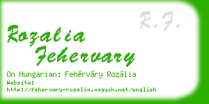 rozalia fehervary business card